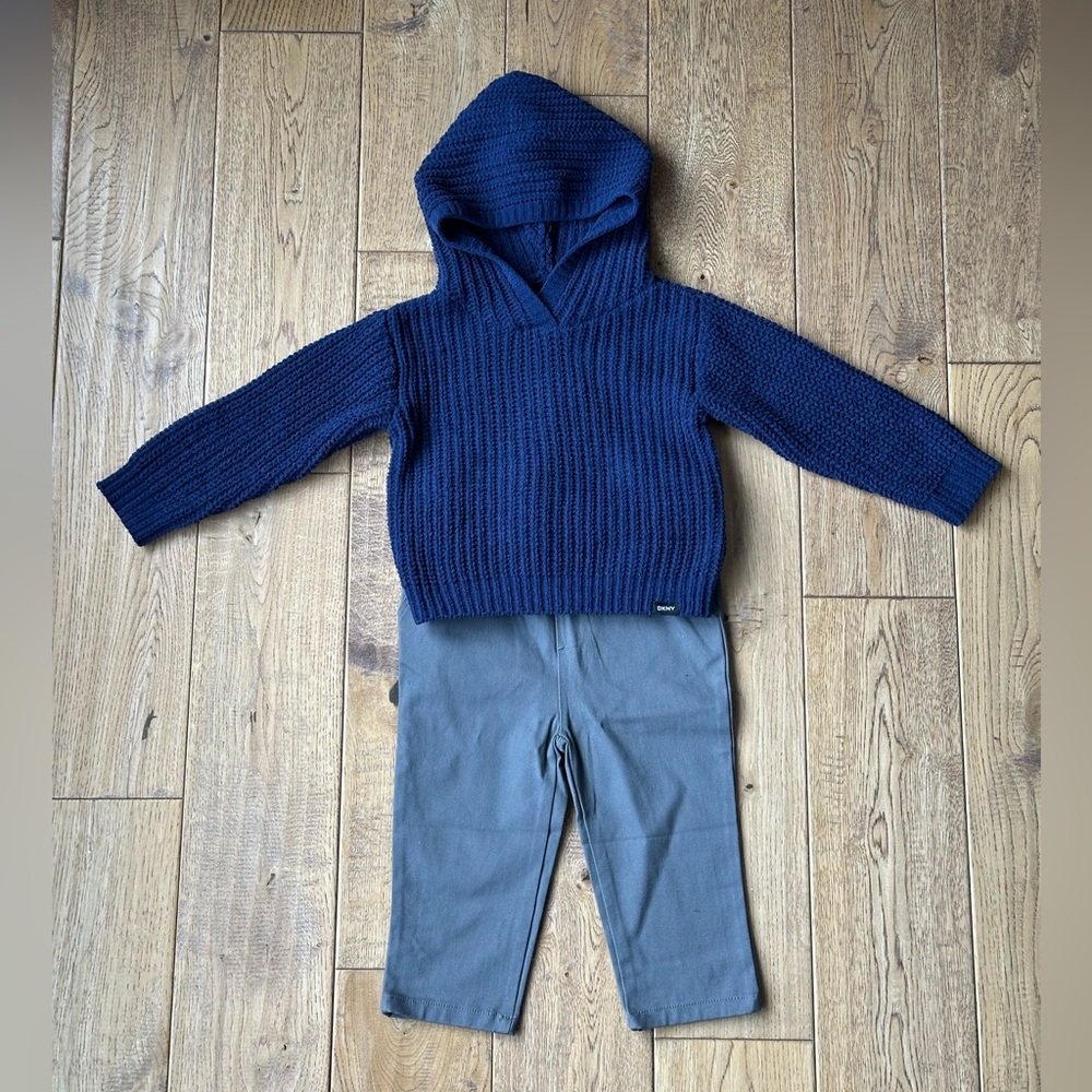 DKNY Boys 2 Piece Chenille Sweater and Pant Set size 12 Months NWT